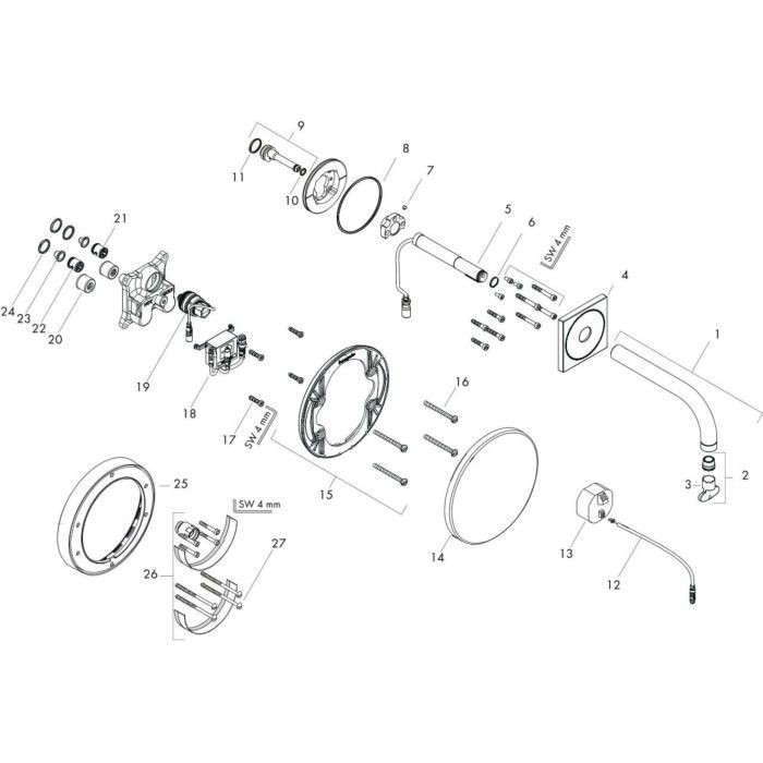 AXOR электронный смеситель для раковины, Uno, черный арт. 38120670
