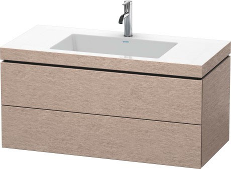 Duravit тумба подвесная с раковиной, l-cube, lc6928o1111 цвет: дуб кашемировый