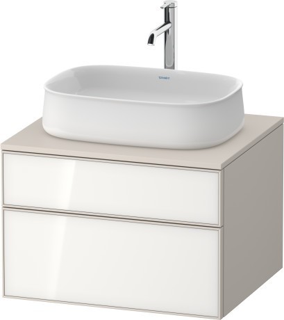 Duravit тумба подвесная с вырезом под раковину 550 мм х 650 мм х 442 мм, zencha, ze4820064830000 цвет: белое стекло/cеро-коричневый суперматовый