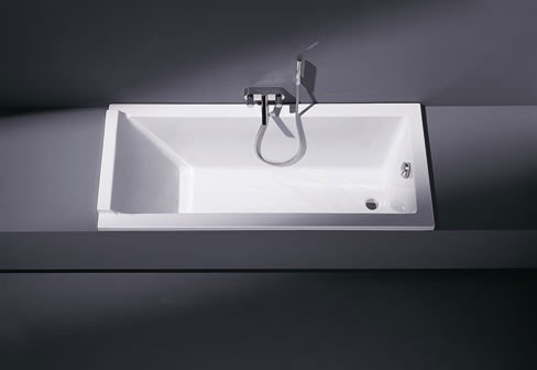 Duravit акриловая ванна 1800 х 900 c однм наклоном для спины, с переливом, starck, 700050000000000 цвет: белый