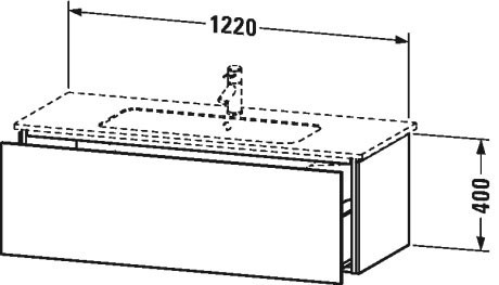 Duravit тумба подвесная под раковину, l-cube, lc 6143 2222 цвет: белый глянцевый