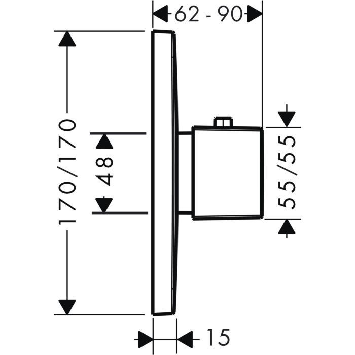 AXOR термостат для душа, Urquiola, сталь арт. 11731800