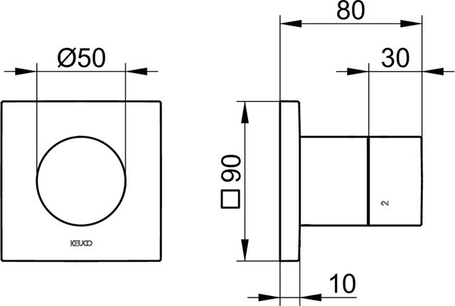 Keuco переключатель на 3 потребителя с квадратной розеткой, c рукояткой pure, ixmo, черный матовый арт. 59548 370002