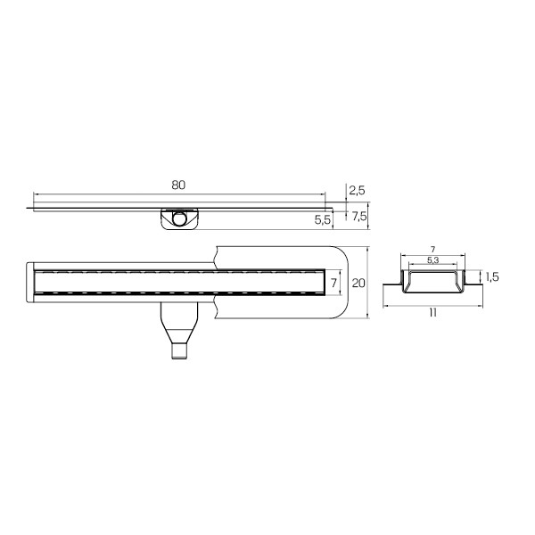 Душевой трап 80 см, New trendy Vimo, хром арт. OL-0039