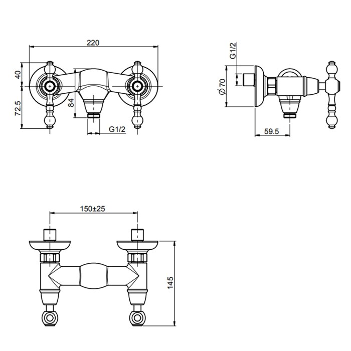 Fima Carlo Frattini смеситель для душа, настенный, epoque, золото арт. f5055/1or