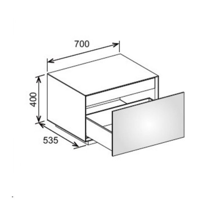 Keuco напольная боковая тумба 700х400х535 мм 1 ящик фасад и, edition lignatur, арт. 33320 800003