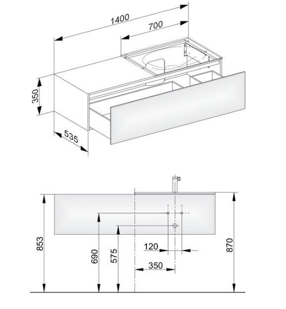 Keuco тумба под умывальник, edition 11, белый арт. 31166 380000
