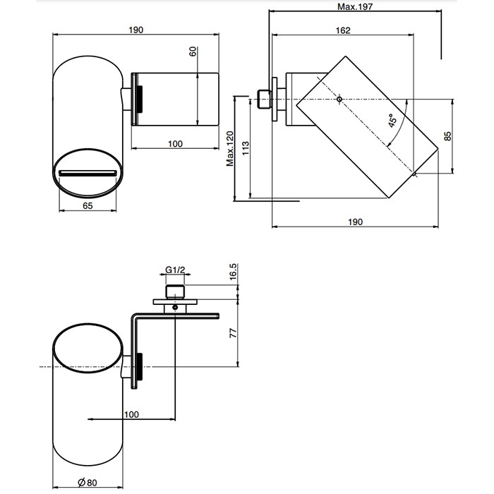 Fima Carlo Frattini верхний душ 8см., настенный soffioni, хром арт. f5915cr