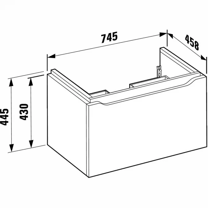 LAUFEN тумба под раковину 75х46, MODERNA PLUS - 4.3511.1.054.463.1