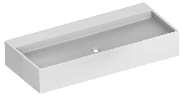 Keuco раковина двойная подвесная из минерального литья без отверстия под смеситель альпийский, edition 90, белый альпийский арт. 39081 311200