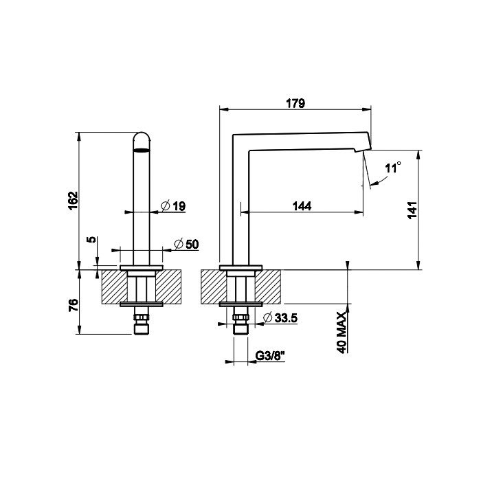 Gessi Отдельно стоящий излив, средний, Ingranaggio, 63321#031 цвет: хром