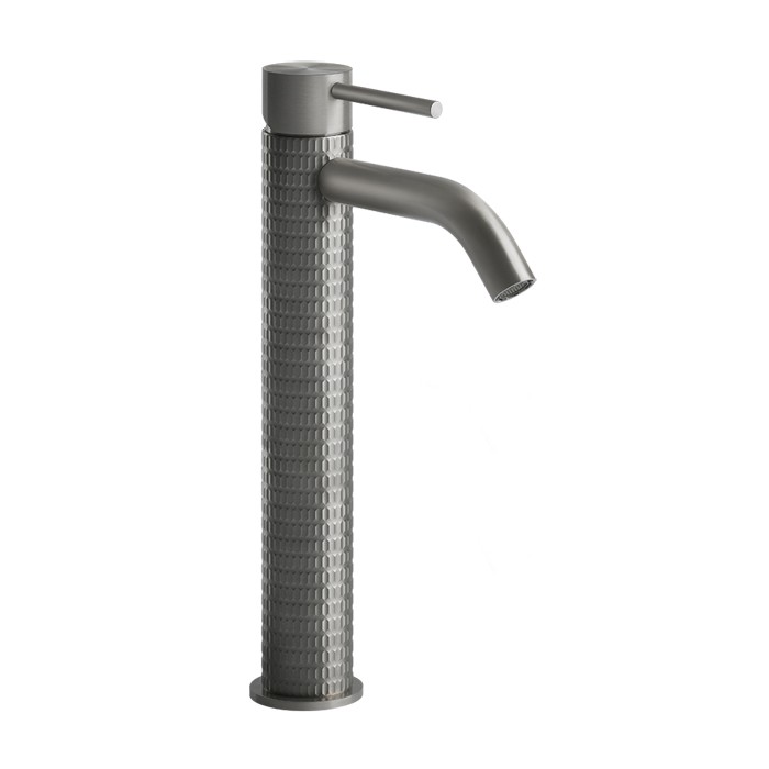 Gessi Смеситель для раковины высокий, без донного клапана, Meccanica, 54209#239 цвет: шлифованная сталь