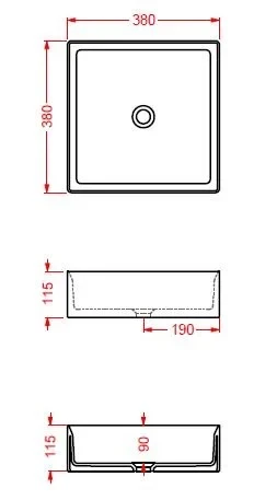 Раковина 38х38 см, без отв., накладная, без слив-перелива, Artceram Scalino, SCL001 22 00 цвет: кремовый