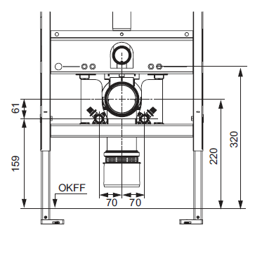 TECE монтажный комплект для установки с застенными модулями сухого монтажа со смывным бачком uni, - 9880046