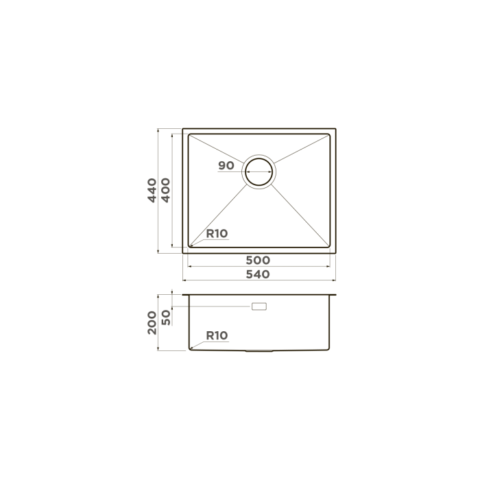 Omoikiri кухонная мойка Taki 54-U/IF, вороненая сталь арт. 4973107