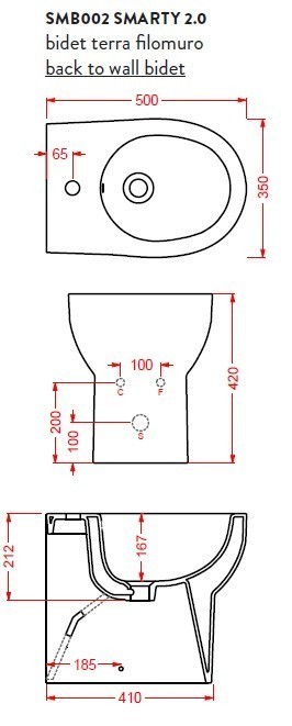 ArtCeram биде (напольное), smb002 01 00 smarty цвет: белый глянцевый