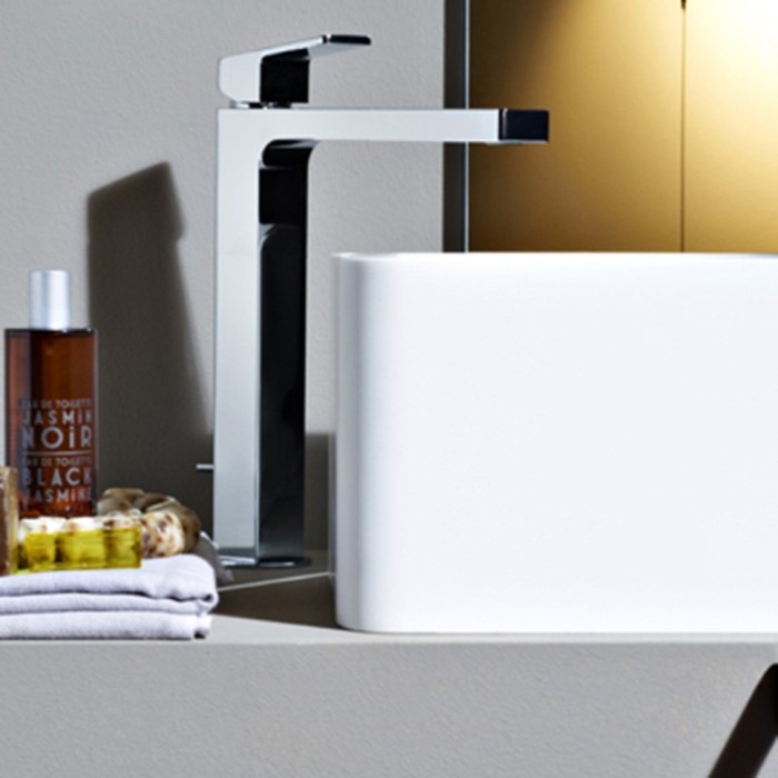 Zucchetti однорычажный смеситель для раковины на 1 отверстие с высоким изливом и донным клапаном, jingle, хром арт. zin691