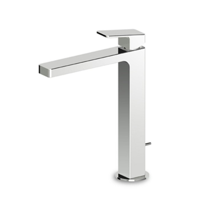 Zucchetti однорычажный смеситель для раковины на 1 отверстие с высоким изливом и донным клапаном, jingle, хром арт. zin691