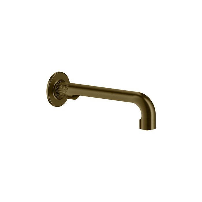Gessi Настенный излив 21см, на 1/2”, комбинируемый с удаленным управлением (не входит в комплект), Inciso, 58100#727 цвет: brushed brass pvd