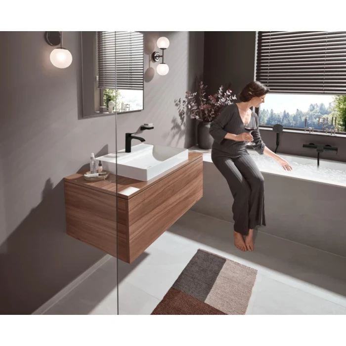 Hansgrohe смеситель для раковины с донным клапаном, Vivenis, черный арт. 75020670