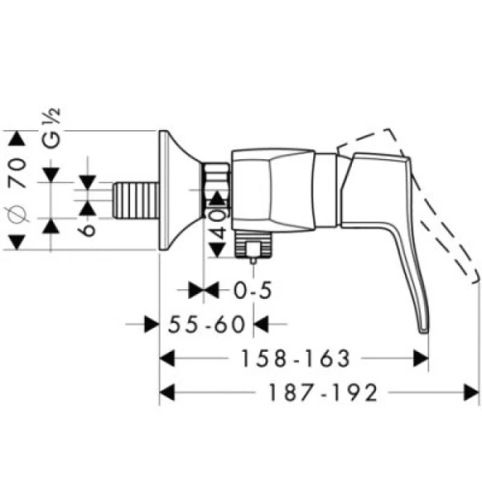 Hansgrohe смеситель для душа, Metris Classic, хром арт. 31672000