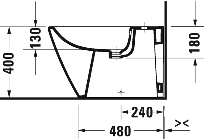 Duravit напольное биде 370 мм х 650 мм, c отверстием под смеситель, с переливом, с креплением, d-neo, 2294100000 цвет: белый