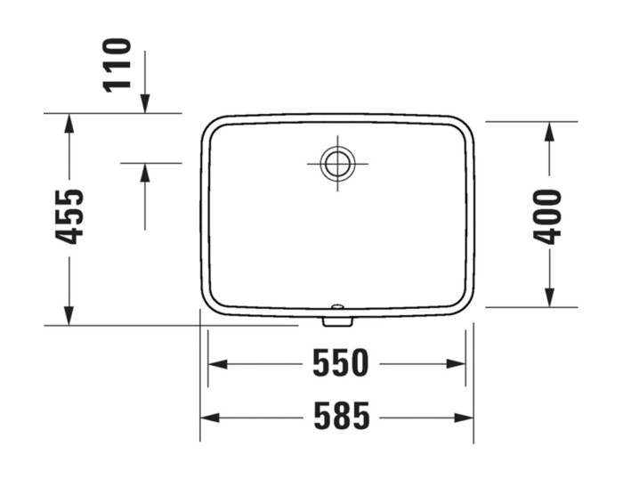 Duravit раковина встраиваемая снизу 550 мм, с переливом, no.1, 03955500282 цвет: белый