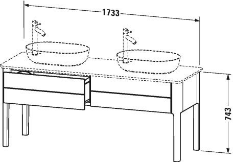 Duravit тумба напольная под столешницу, luv, lu9562b3636 цвет: белый
