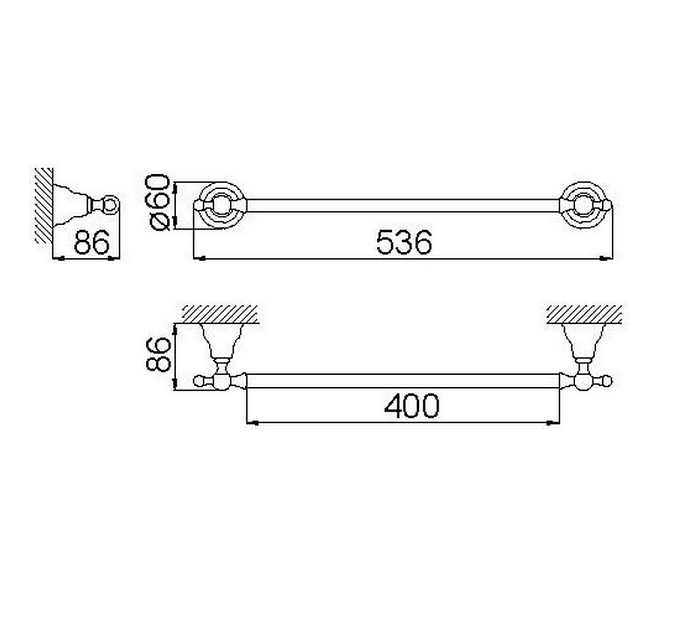 Cisal полотенцедержатель, 4012.01h.cr huber croisette, цвет: chrome