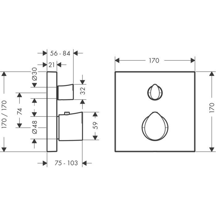 AXOR термостат для душа, Starck Organic, сталь арт. 12716800