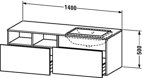 Duravit тумба подвесная под раковину, durastyle, ds6885r2222 цвет: белый глянцевый