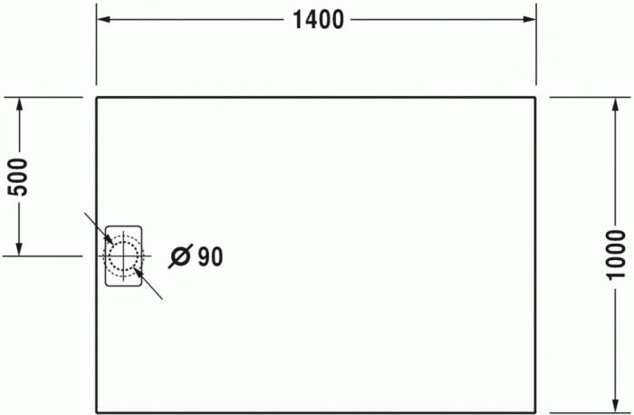 Duravit душевой поддон 1400 мм х 1000 мм, stonetto, 720170480000000 цвет: песочный