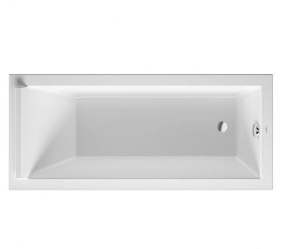 Duravit акриловая ванна 1700 х 750 c одним наклоном для спины, starck, 700335000000000 цвет: белый