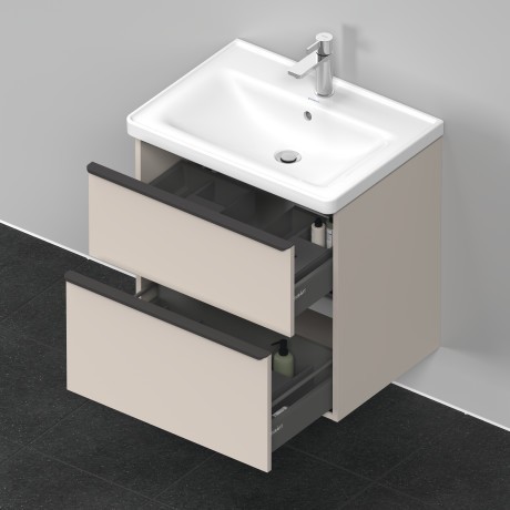 Duravit тумба подвесная под раковину 634 мм х 452 мм, d-neo, de435409191 цвет: серо-коричневый матовый