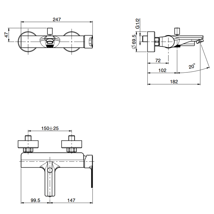 Fima Carlo Frattini смеситель на ванну, mast, хром арт. f3134/1cr
