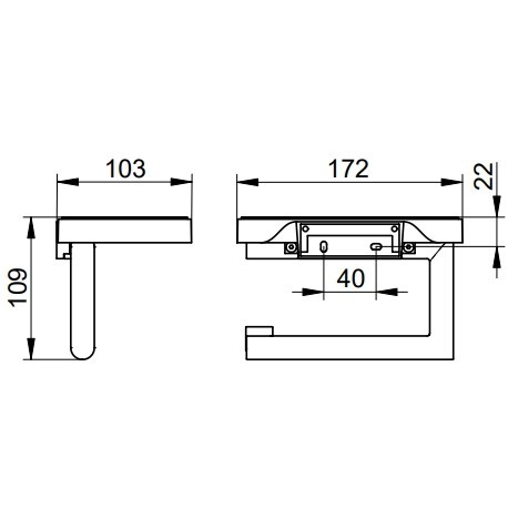 Keuco держатель для туалетной бумаги с полкой collection reva для рулонов шириной 120 мм, сollection reva, черный матовый арт. 12873 379000