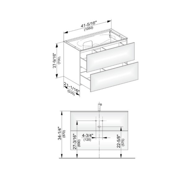 Keuco тумба подвесная под раковину с двумя выдвижными фронтами, с внутренней светодиодной подсветкой, edition 11, трюфель арт. 31352 370100