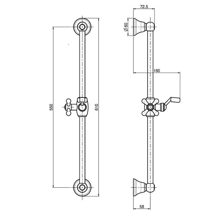 Fima Carlo Frattini душевая штанга с держателем для ручного душа saliscendi, золото арт. f2044/1or