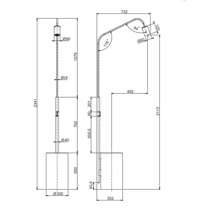 Fima Carlo Frattini душевая колонна "freestanding" marmorea outdoor, нержавеющая сталь арт. f5971rninox