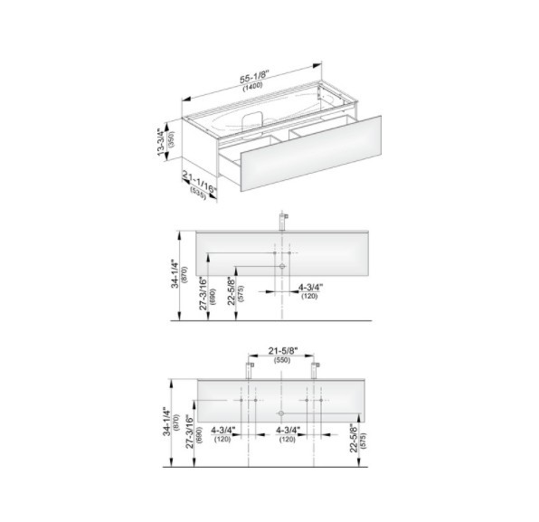Keuco тумба подвесная под раковину с одним выдвижным фронтом, с внутренней светодиодной подсветкой, edition 11, черный арт. 31361 570100