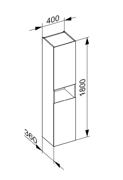 Keuco высокий шкаф - пенал с освещением 360 мм х 400 мм х 1800 мм с 1 дверцей, с 1 полкой в середине и 4 полками, инокс/инокс, stageline, инокс матовый арт. 32831 290102