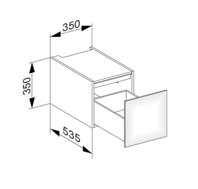 Keuco модуль нижнего шкафа для встройки снизу, с одним выдвижным ящиком, с внутренней светодиодной подсветкой, edition 11, табачный дуб арт. 31310 850100