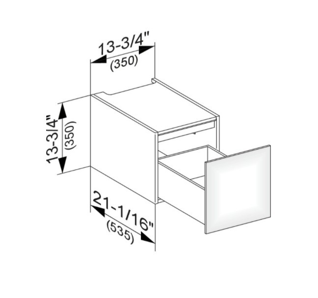 Keuco модуль нижнего шкафа для встройки снизу, с одним выдвижным ящиком, с внутренней светодиодной подсветкой, edition 11, табачный дуб арт. 31310 850100