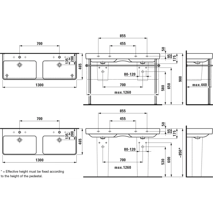 LAUFEN раковина накладная, PRO S - 8.1496.8.000.104.1