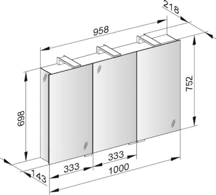 Keuco шкаф с подсветкой, royal universe, серебристый арт. 12704 171301