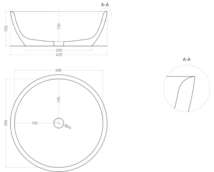 Salini раковина накладная 42,5x42,5, alda, 1102110grh цвет: глянцевый белый