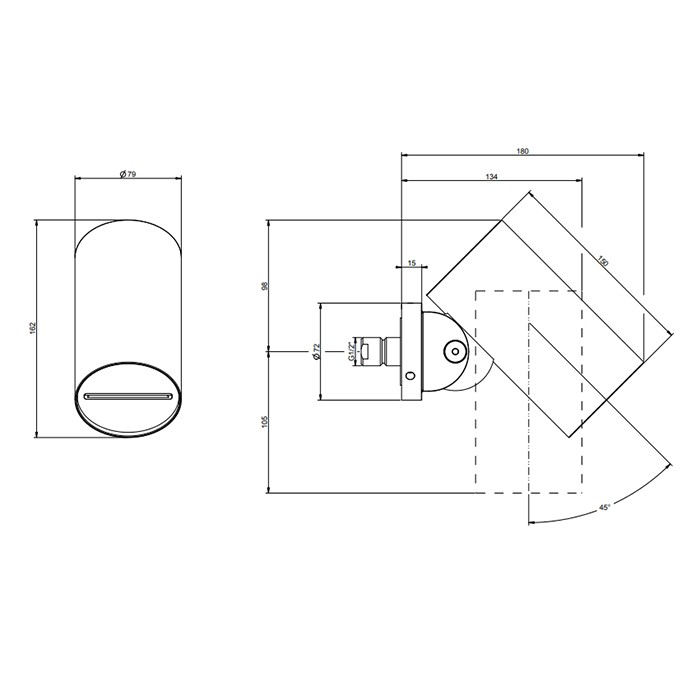 Gessi Верхний душ d7.9см., с настенным креплением, водопад, 316, 57207#707 цвет: black metal brushed pvd