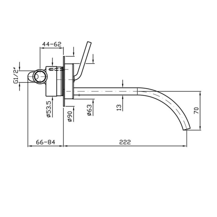 Zucchetti однорычажный смеситель для раковины на 1 отверстие, isyfresh, хром арт. r99618 zp2609