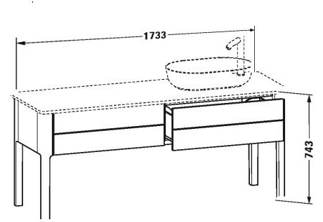 Duravit тумба напольная под столешницу, luv, lu9563r9898 цвет: темно-синий
