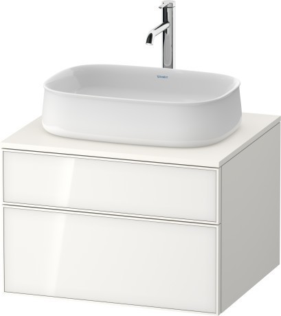 Duravit тумба подвесная с вырезом под раковину 550 мм х 650 мм х 442 мм, zencha, ze4820064840000 цвет: белое стекло/белый суперматовый